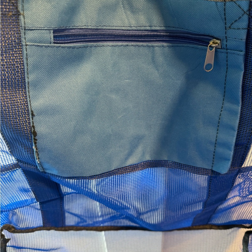 Blue Mesh Beach Tote Bag-Lightweight - Picture 3 of 3